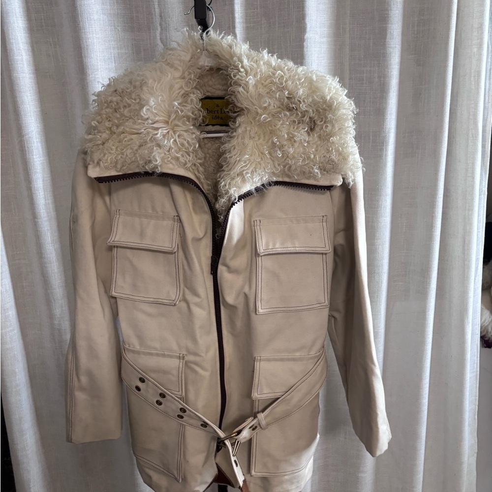 1970’s Vintage Robert Lewis Shearling Canvas Coat Owned by Actor Lee Majors